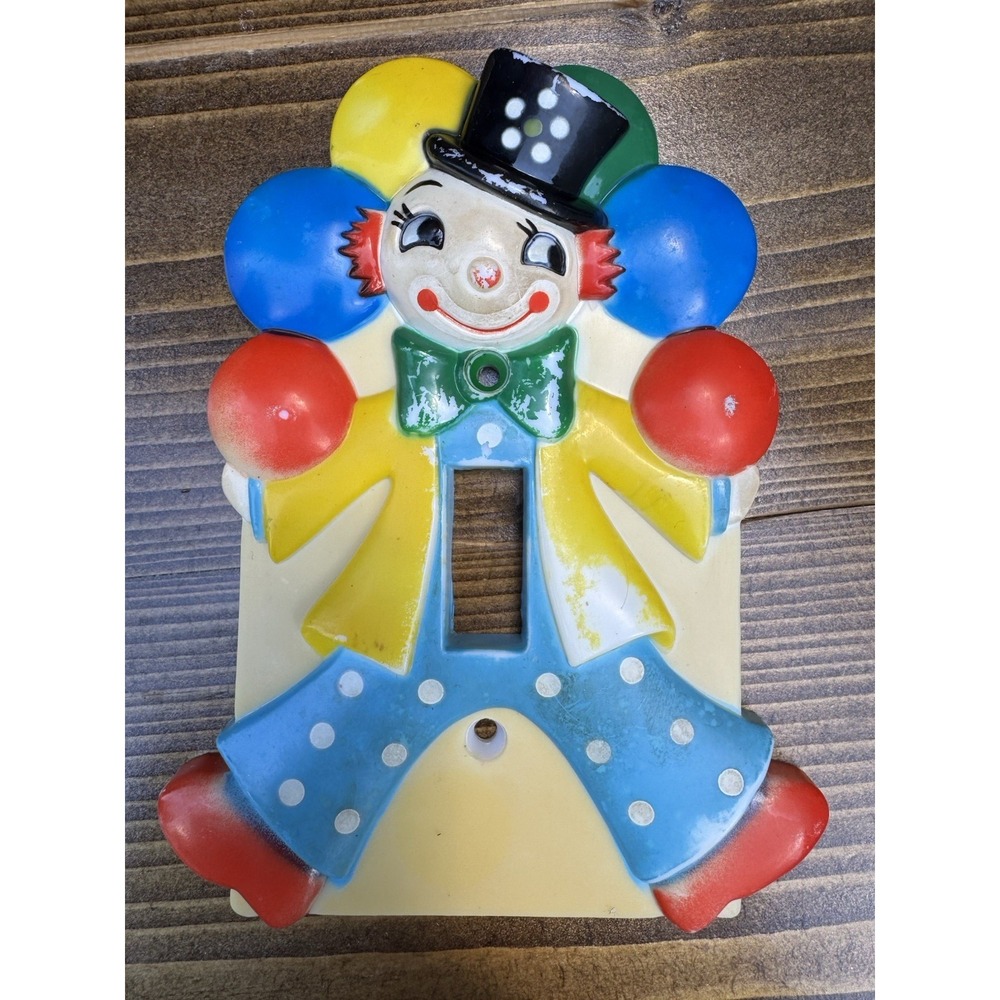 Vintage‎ 1975 Nursery Originals Clown Light Switch Plate Cover Hong Kong